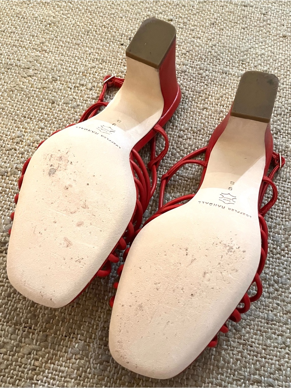 Loeffler Randall Minna Red Leather Heeled Sandal - Picture 8 of 10